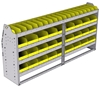 23-7536-4 Profiled back bin shelf unit 75"Wide x 15.5"Deep x 36"High with 4 shelves