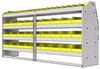23-7536-4 Profiled back bin shelf unit 75"Wide x 15.5"Deep x 36"High with 4 shelves