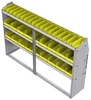 23-7548-3 Profiled back bin shelf unit 75"Wide x 15.5"Deep x 48"High with 3 shelves