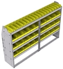 23-7548-4 Profiled back bin shelf unit 75"Wide x 15.5"Deep x 48"High with 4 shelves