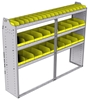 23-7558-3 Profiled back bin shelf unit 75"Wide x 15.5"Deep x 58"High with 3 shelves