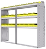 23-7558-3 Profiled back bin shelf unit 75"Wide x 15.5"Deep x 58"High with 3 shelves