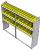 23-7558-3 Profiled back bin shelf unit 75"Wide x 15.5"Deep x 58"High with 3 shelves