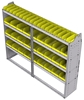 23-7558-4 Profiled back bin shelf unit 75"Wide x 15.5"Deep x 58"High with 4 shelves