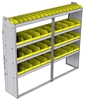 23-7563-4 Profiled back bin shelf unit 75"Wide x 15.5"Deep x 63"High with 4 shelves