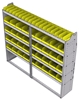 23-7563-5 Profiled back bin shelf unit 75"Wide x 15.5"Deep x 63"High with 5 shelves
