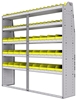 23-7572-5 Profiled back bin shelf unit 75"Wide x 15.5"Deep x 72"High with 5 shelves