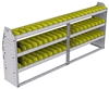 23-8336-3 Profiled back bin shelf unit 84"Wide x 13.5"Deep x 36"High with 3 shelves