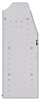 23-8336-3 Profiled back bin shelf unit 84"Wide x 13.5"Deep x 36"High with 3 shelves