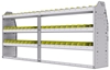 23-8336-3 Profiled back bin shelf unit 84"Wide x 13.5"Deep x 36"High with 3 shelves