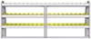 23-8336-3 Profiled back bin shelf unit 84"Wide x 13.5"Deep x 36"High with 3 shelves