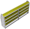23-8336-4 Profiled back bin shelf unit 84"Wide x 13.5"Deep x 36"High with 4 shelves