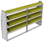 23-8348-4 Profiled back bin shelf unit 84"Wide x 13.5"Deep x 48"High with 4 shelves