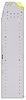 23-8358-3 Profiled back bin shelf unit 84"Wide x 13.5"Deep x 58"High with 3 shelves