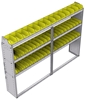23-8358-3 Profiled back bin shelf unit 84"Wide x 13.5"Deep x 58"High with 3 shelves