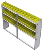 23-8358-3 Profiled back bin shelf unit 84"Wide x 13.5"Deep x 58"High with 3 shelves
