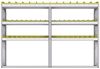23-8358-3 Profiled back bin shelf unit 84"Wide x 13.5"Deep x 58"High with 3 shelves