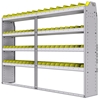 23-8358-4 Profiled back bin shelf unit 84"Wide x 13.5"Deep x 58"High with 4 shelves