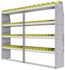 23-8363-4 Profiled back bin shelf unit 84"Wide x 13.5"Deep x 63"High with 4 shelves