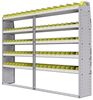 23-8363-5 Profiled back bin shelf unit 84"Wide x 13.5"Deep x 63"High with 5 shelves