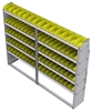 23-8363-5 Profiled back bin shelf unit 84"Wide x 13.5"Deep x 63"High with 5 shelves