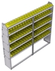23-8372-5 Profiled back bin shelf unit 84"Wide x 13.5"Deep x 72"High with 5 shelves