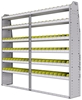 23-8372-6 Profiled back bin shelf unit 84"Wide x 13.5"Deep x 72"High with 6 shelves