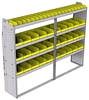 23-8563-4 Profiled back bin shelf unit 84"Wide x 15.5"Deep x 63"High with 4 shelves