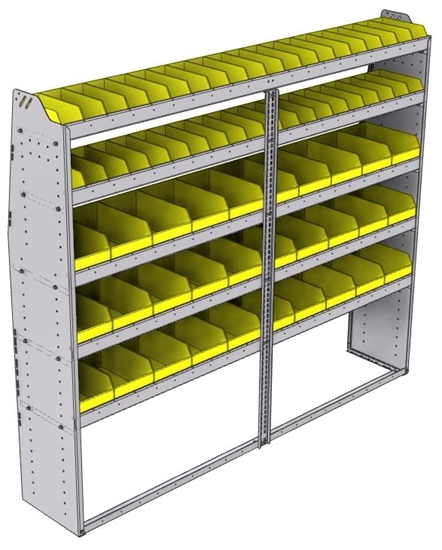 23-8572-5 Profiled back bin shelf unit 84"Wide x 15.5"Deep x 72"High with 5 shelves