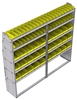 23-8572-5 Profiled back bin shelf unit 84"Wide x 15.5"Deep x 72"High with 5 shelves