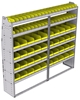 23-8572-6 Profiled back bin shelf unit 84"Wide x 15.5"Deep x 72"High with 6 shelves