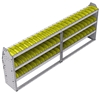 23-9336-3 Profiled back bin shelf unit 94"Wide x 13.5"Deep x 36"High with 3 shelves