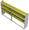 23-9348-3 Profiled back bin shelf unit 94"Wide x 13.5"Deep x 48"High with 3 shelves