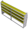 23-9348-4 Profiled back bin shelf unit 94"Wide x 13.5"Deep x 48"High with 4 shelves
