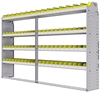 23-9358-4 Profiled back bin shelf unit 94"Wide x 13.5"Deep x 58"High with 4 shelves