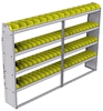 23-9363-4 Profiled back bin shelf unit 94"Wide x 13.5"Deep x 63"High with 4 shelves