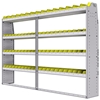 23-9363-4 Profiled back bin shelf unit 94"Wide x 13.5"Deep x 63"High with 4 shelves