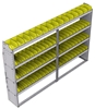 23-9363-4 Profiled back bin shelf unit 94"Wide x 13.5"Deep x 63"High with 4 shelves