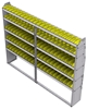 23-9372-5 Profiled back bin shelf unit 94"Wide x 13.5"Deep x 72"High with 5 shelves