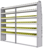 23-9372-6 Profiled back bin shelf unit 94"Wide x 13.5"Deep x 72"High with 6 shelves