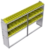 23-9558-3 Profiled back bin shelf unit 94"Wide x 15.5"Deep x 58"High with 3 shelves