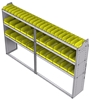 23-9558-3 Profiled back bin shelf unit 94"Wide x 15.5"Deep x 58"High with 3 shelves