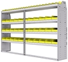 23-9558-4 Profiled back bin shelf unit 94"Wide x 15.5"Deep x 58"High with 4 shelves
