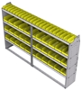 23-9558-4 Profiled back bin shelf unit 94"Wide x 15.5"Deep x 58"High with 4 shelves