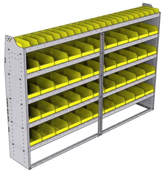 23-9563-5 Profiled back bin shelf unit 94"Wide x 15.5"Deep x 63"High with 5 shelves