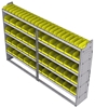 23-9563-5 Profiled back bin shelf unit 94"Wide x 15.5"Deep x 63"High with 5 shelves