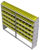 23-9572-6 Profiled back bin shelf unit 94"Wide x 15.5"Deep x 72"High with 6 shelves