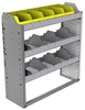 24-3136-3 Square back bin separator combo shelf unit 34.5"Wide x 11.5"Deep x 36"High with 3 shelves