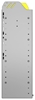 24-3136-4 Square back bin separator combo shelf unit 34.5"Wide x 11.5"Deep x 36"High with 4 shelves