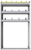 24-3158-3 Square back bin separator combo shelf unit 34.5"Wide x 11.5"Deep x 58"High with 3 shelves